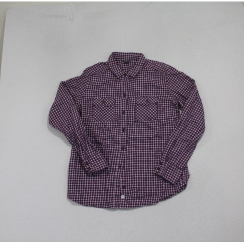 Eddie Bauer Women Blue Plaid Shirt Button Down Size Meduim